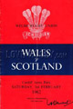Wales v Scotland 1962 rugby  Programme