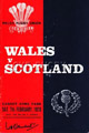 Wales v Scotland 1970 rugby  Programme