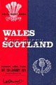 Wales v Scotland 1974 rugby  Programmes