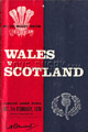 Wales v Scotland 1976 rugby  Programme