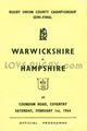 Warwickshire Hampshire 1964 memorabilia
